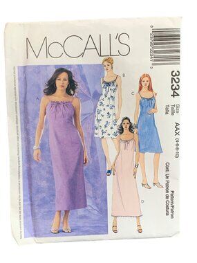 McCalls 3234 Dress Sewing Pattern Size 4-6-8-10 Womens Uncut